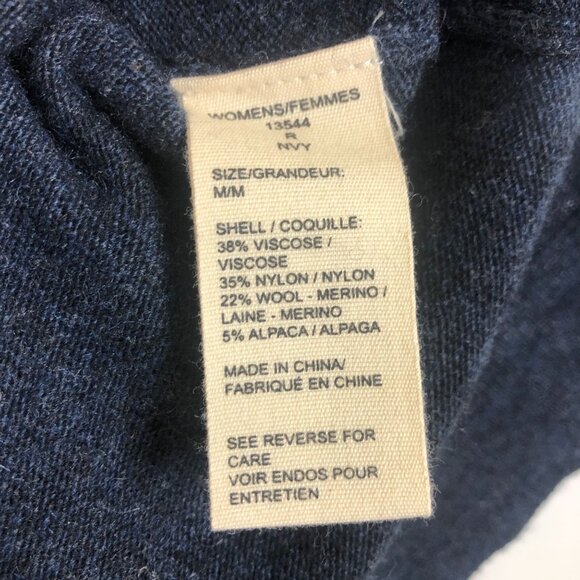 Woolrich Women's Fair Isle Alpaca Wool Blend Sweater Sz Medium Mock Neck Blue - Picture 9 of 10